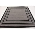 thumbnail image 4 of Unique Loom Outdoor Collection Transitional Indoor & Outdoor Casual Solid Tonal Border Area Rug, 6' Square, Gray/Black, 4 of 6