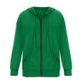 thumbnail image 1 of Pocket Long Sleeve Hooded Threaded Sweater Ladies Zipper Top, 1 of 4