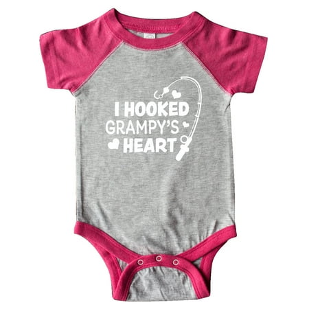 

Inktastic I Hooked Grampy s Heart with Fishing Rod Gift Baby Boy or Baby Girl Bodysuit