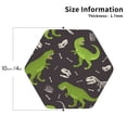 thumbnail image 2 of Honeii Dinosaur Skeleton print Leather Coaster Set of 4, ideal for safeguarding your furniture from drinks spills and effortless cleanup-Hexagon, 2 of 6