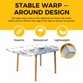 thumbnail image 4 of Thanksgiving Fall Table Cloths for 3 Foot Rectangle Tables, Autumn Blue White Pumpkin Leaves Patio Waterproof Elastic Fitted Tablecloths, Washable Rectangular Table Cover for Camping, 4 of 8