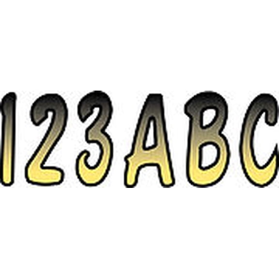 3" Letter Registration Kit Number Sticker Decals Boat Yellow Black Sea Doo XP
