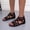 Black, variant on BinBiL Women’s Flat Sandals Slip On Summer Gladiator Open Toe Braided Slingback Shoes White 9.5(43)