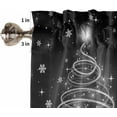 thumbnail image 5 of Christmas Kitchen Curtains and Valances Set, Rod Pocket Curtains Tier Farmhouse Window Curtains 24 Inch Length, Xmas Pine Tree Winter Snowflake Ball Black 3 Piece Kitchen Curtains Set, 5 of 6