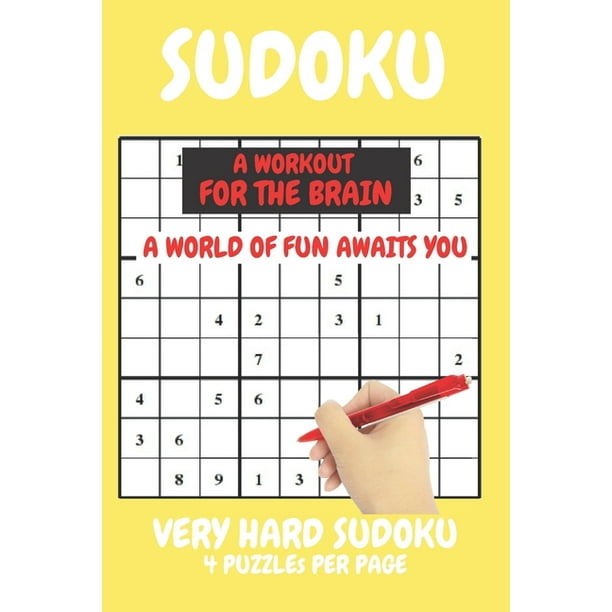 Sudoku Very Hard Expert Level Compact Book Fits In Your Bag 4 Puzzles Per Page These