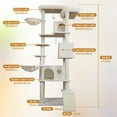 thumbnail image 6 of Jopath Cat Condo 84 In Beige Cat Tree Tower Sturdy Large Cat Tower With Large Condo Sisal Scratching Post Big Hammock And Top Platform For Adult Cats Kittens, 6 of 7