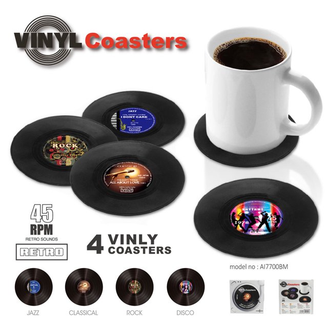 Creative Vinyl CD Record Cup Drinks Holder Mat Tableware Placemat