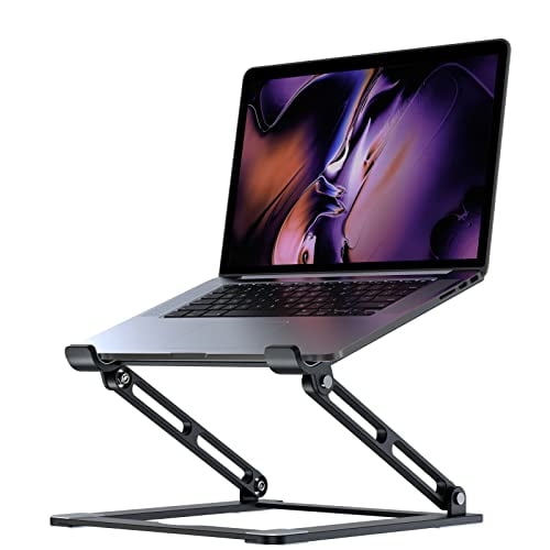 Soporte portátil ajustable para escritorio, ángulos múltiples - MacBook Air/Pro y más. Tamaño 10-17,3". Color negro
