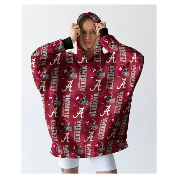 Pegasus Alabama Crimson Tide Homefield Repeat Logo Wearable Hooded Blanket