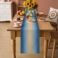 thumbnail image 2 of Navy Blue Ombre Table Runner - 60 Inch Long Modern Yellow Gradient Farmhouse Art Cotton and Linen Blended Dress Scarves Farmhouse Table Runner for Kitchen Dining, Coffee Table, 13" x 60", 2 of 8
