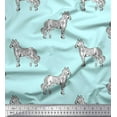 thumbnail image 1 of Soimoi Poly Georgette Fabric Horse Block Printed Fabric 1 Yard 42 Inch Wide, 1 of 3