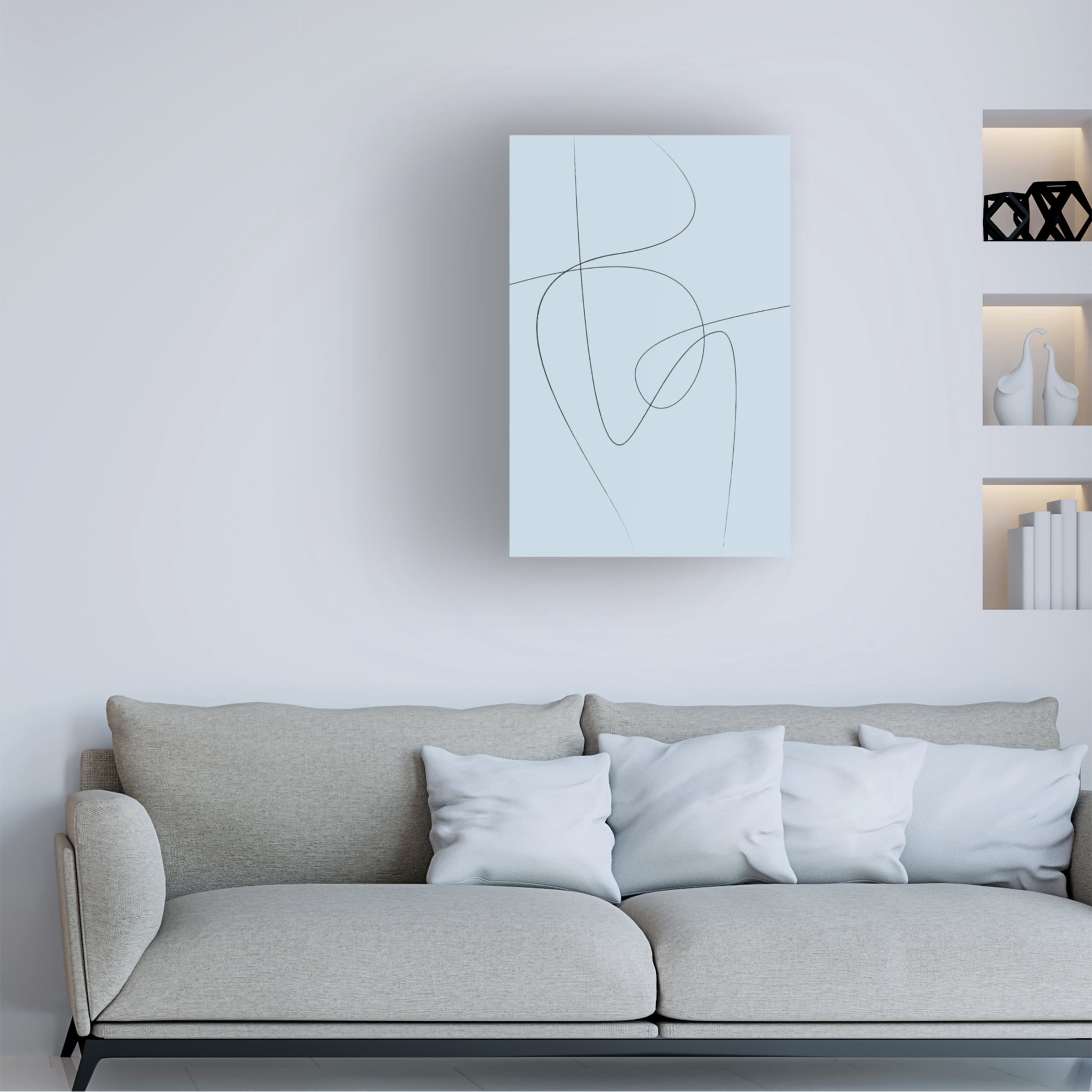 Trademark Fine Art Oju Design  Blue Abstract Canvas Wall Art