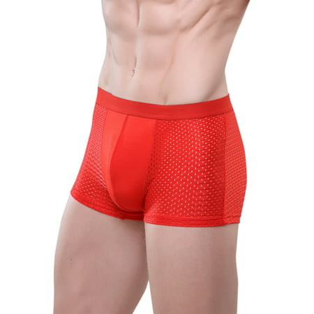 Men's Sexy Ice Silk Boxer Shorts Comfortable Breathable Lingerie Briefs (Best Silk Boxer Briefs)