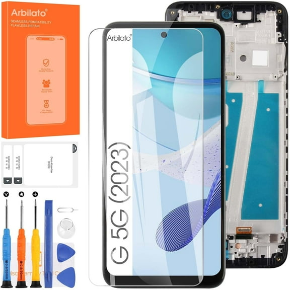 Screen for Motorola Moto G 5G 2023 Screen Replacement for Moto XT2313 LCD Screen XT2313-6,XT2313-3 Touch Display Digitizer Assembly Repair Parts(Black with Frame)