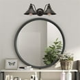 thumbnail image 3 of Kira Home Welton 19" Farmhouse Light, Dual Funnel Shades, Dark Bronze Wall Sconce Bathroom Light, Brushed Dark Bronze, 3 of 9