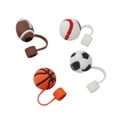 thumbnail image 1 of Couvercles de Paille Réutilisables 4 Pcs Pailles en Silicone Forme de Balle de Sport 10mm, 1 of 8