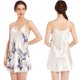 thumbnail image 3 of Camisón de satén de seda helada para mujer, sexy, con escote en V, tirantes finos, sin mangas, para el hogar, para verano, 3 of 5