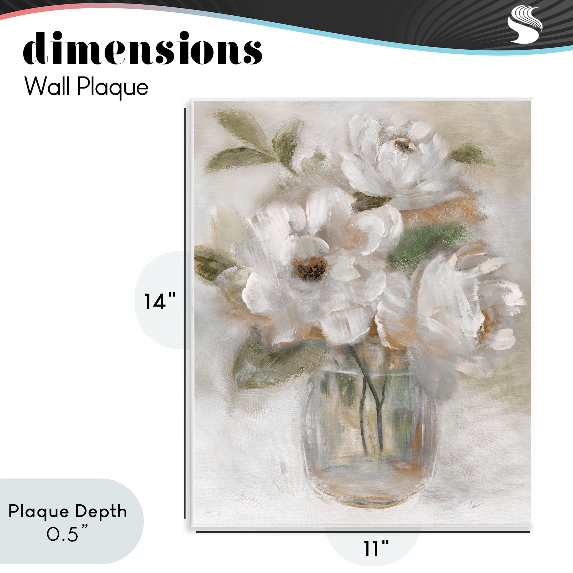 Stupell Industries Brushed Neutrals Bouquet Wall Plaque Art, design by Nan
