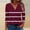 Wine, variant on CLOISE Womens Shirts Fall Fashion Striped Tees V-Neck 3/4 Sleeve Tops Casual Basic Shirts Flowy Outfits Navy XL