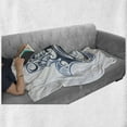 thumbnail image 6 of Evil Eye Soft Flannel Fleece Throw Blanket, Cultural Luck Piece Hand Drawn Superstitious, Cozy Plush for Indoor and Outdoor Use, 70" x 90", Dark Blue Pale Blue, by Ambesonne, 6 of 6