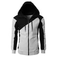 thumbnail image 1 of xiaxaixu Men's Hoodie Pullover Jacket, Contrast Color Long Sleeve Zipper Closure Sweatshirt Loose Drawstring Coat, 1 of 5
