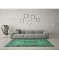 thumbnail image 3 of Ahgly Company Indoor Rectangle Medallion Turquoise Blue Traditional Area Rugs, 5' x 8', 3 of 4
