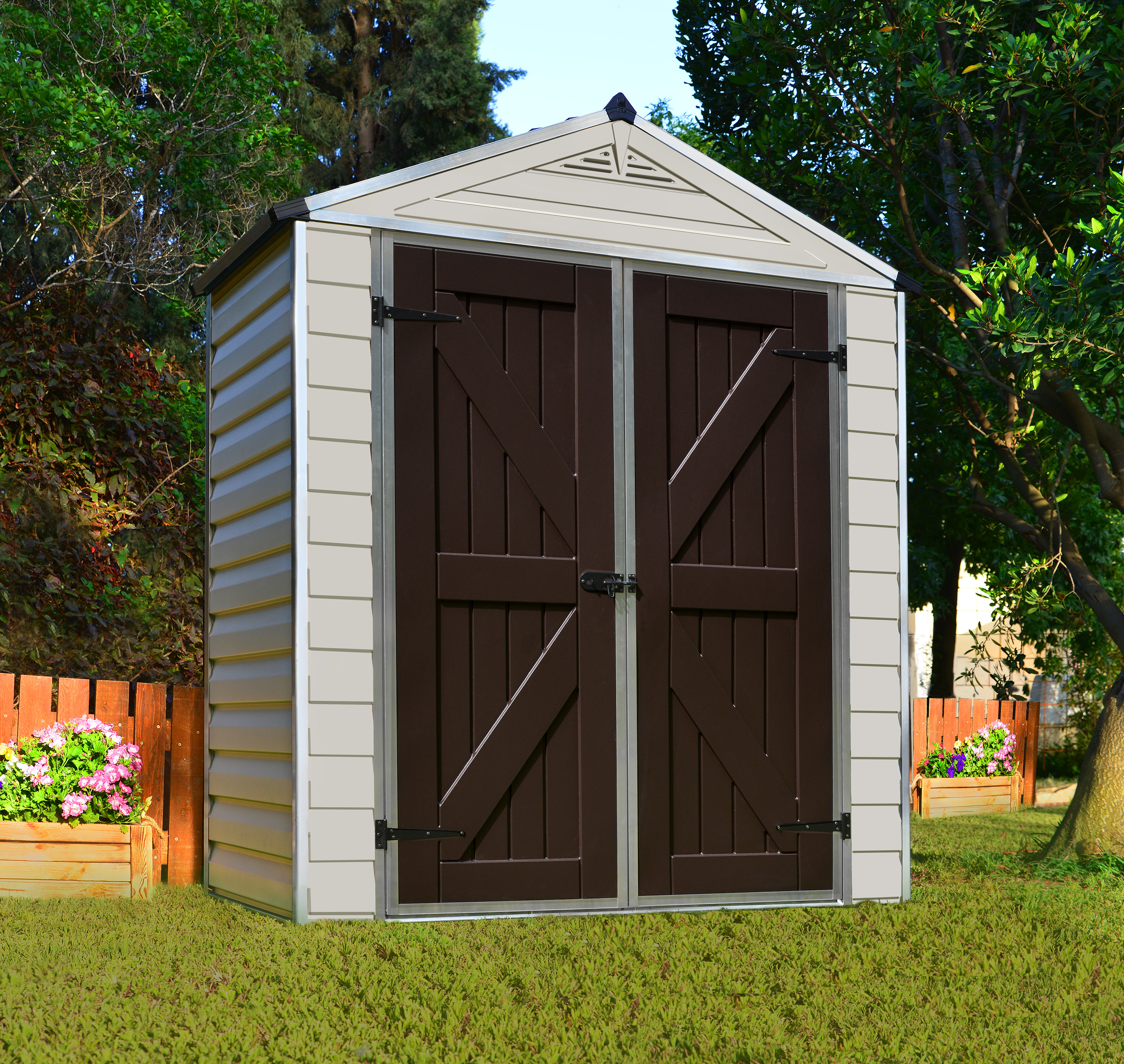 Palram - Canopia SkyLight 6' x 3' Polycarbonate/Aluminum Storage Shed -Tan/Brown - image 2 of 9