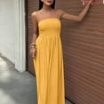 thumbnail image 4 of Women’s Strapless Maxi Dress Casual Tube Top Sundress Sleeveless Flowy A-Line Summer Beach Dresses, 4 of 9