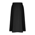 thumbnail image 5 of Yghzkop Womens Skirts Summer Solid Color High Waist Drawstring Side Pockets Casual Loose Midi Skirt Long Maxi Skirt A-Line Streetwear, 5 of 6