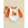 thumbnail image 2 of Inevnen Baby Boys Girl My First Halloween One Piece Bodysuit Baby Halloween Pumpkin Print Clothes, 2 of 8