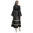 thumbnail image 2 of iiniim Clergy Robe for Women Clergy Maxi Dress Minister Choir Robe Flared Sleeves Button Long Dress Black L, 2 of 8