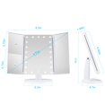 thumbnail image 2 of Makeup 21 Led Vanity Mirror with Lights, 1x 2x 3x Magnification, Touch Screen Switch, 180 Degree Rotation, Dual Power Supply, Portable Trifold Makeup Mirror, 2 of 6