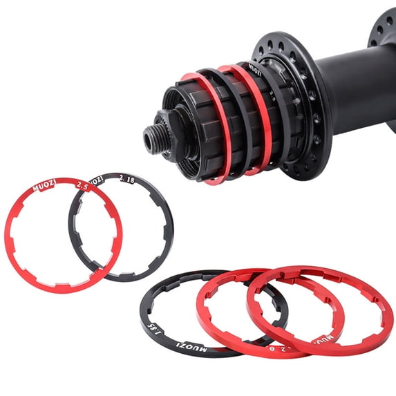 Yesfashion Aluminum Alloy Cassette Flywheel Spacer Mountain Road Bike Hub Tower Base Washer 1/1.5/1.85/2/ 2.18/2.35/2.5mm Multiple Hub Gasket