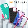 thumbnail image 3 of Stand Case for iPhone 16e with Metal Kickstand Hard PC & TPU Back Shockproof [Military Grade Protection] Heavy Duty Rugged Hybird Protective Cover for iPhone 16e, Mint+Rose, 3 of 8