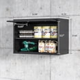 thumbnail image 3 of Metal Wall Cabinet with Locking Door and Shelf, Hanging Garage Cabinets with Up-Flip Doors for Garage, Warehouse, Home, Office, Assembly Required (Black, One Cabinet), 3 of 6