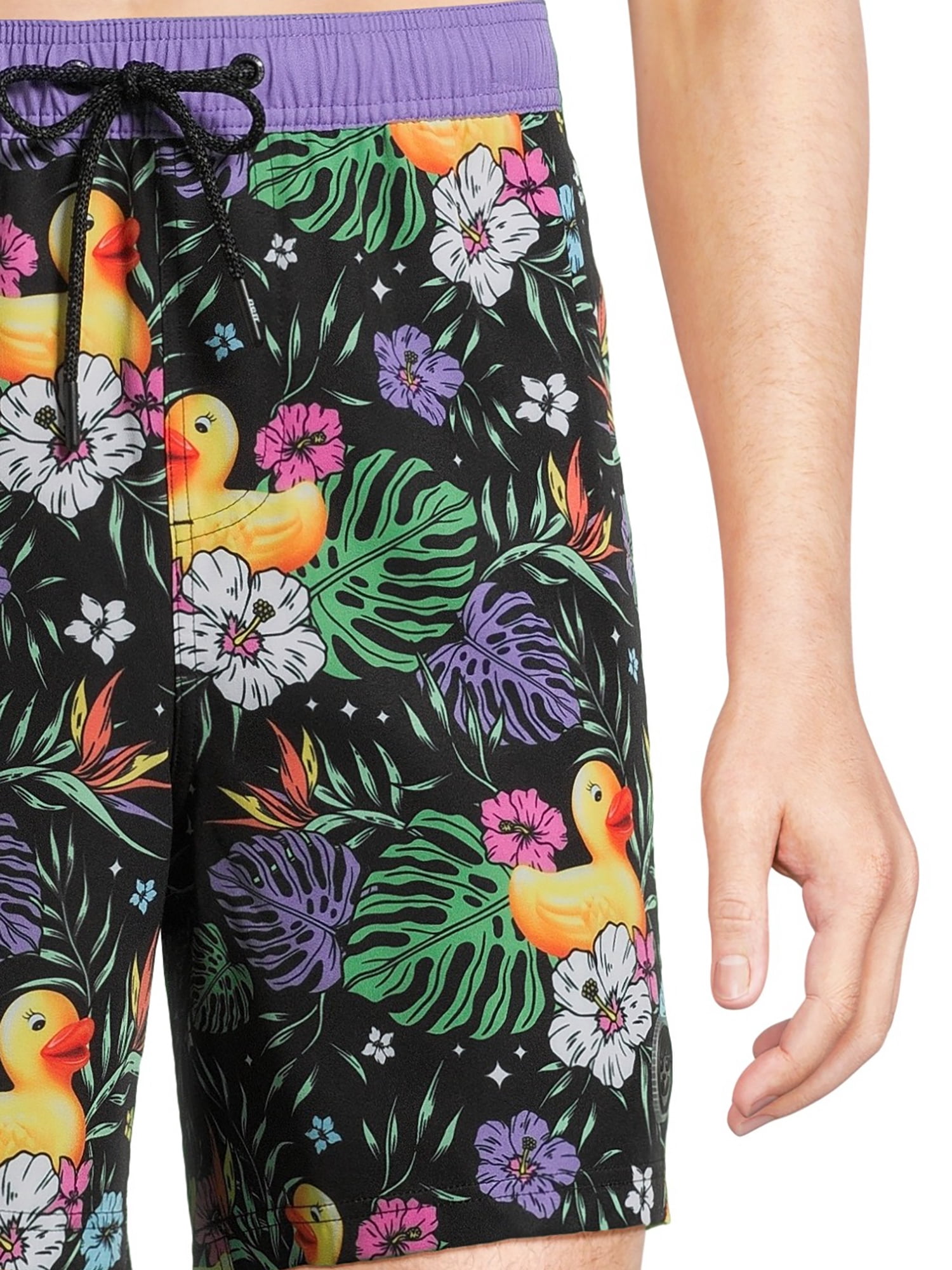 Neff Men's Novelty Print Swim Trunks with Stretch, 7" Inseam, Sizes S-XL