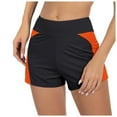 thumbnail image 2 of ZHOGXU Women Swimwear Menstrual Leakproof Solid Color Swim Shorts Wide Waistband Bathing Suit Bottoms For For Outdoor Water Sports And Beach,Orange,M, 2 of 7