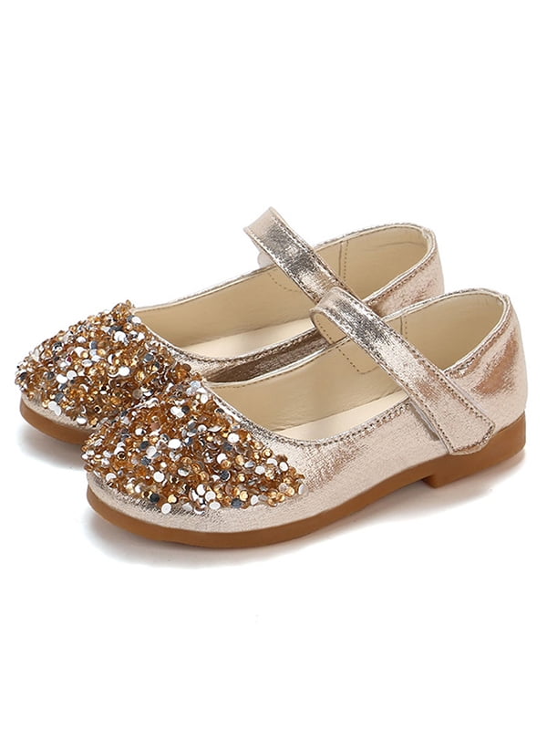 little girls gold shoes