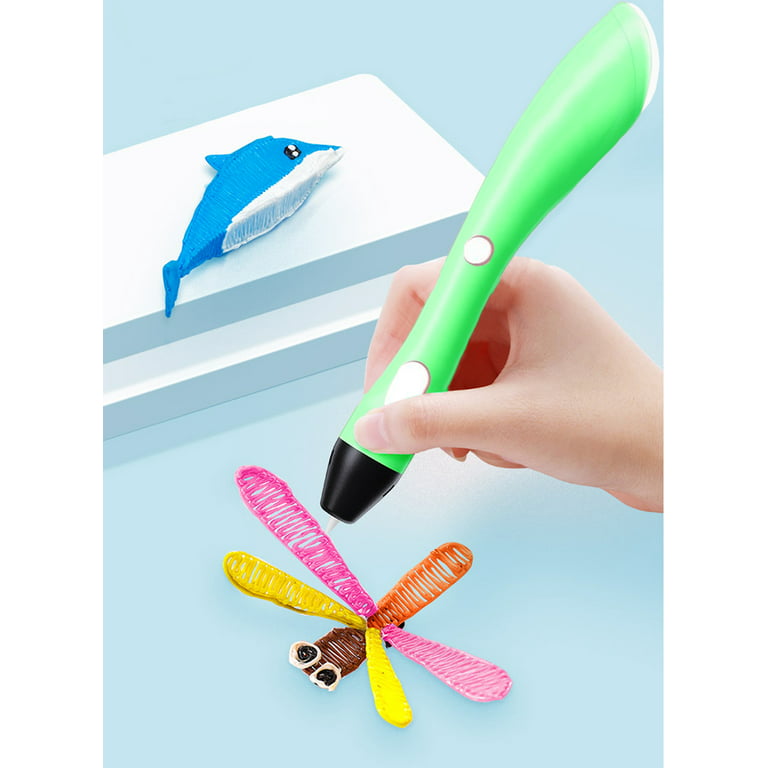 3D Printer Pen ABS 3D Printing Drawing Pen Kid Boy Girl 3D Pen With 3 PLA  Filament Unbranded (Green) 