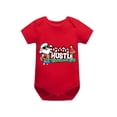 thumbnail image 3 of Pijamas familiares a juego de Navidad, conjuntos de Pijamas cortos de Papá Noel Hustle en julio, negro y rojo, 3 of 3