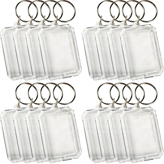 40 Pcs Bulk Keychains Acrylic Travel Commemoration Transparent Rings
