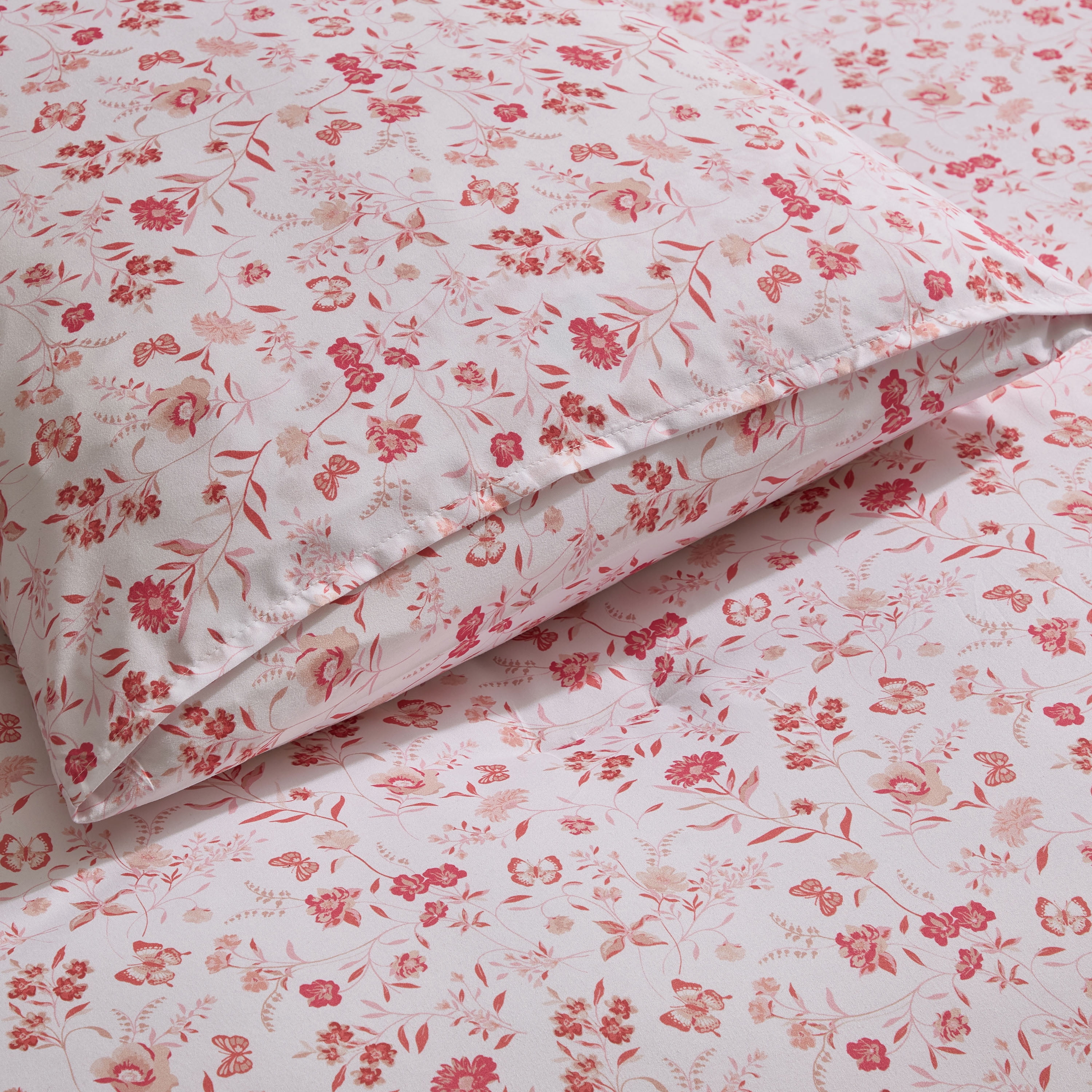 LammaLoe King Size Comforter Sets, 3 Piece Floral Bedding Comforter Set with Sheets, Bed in a Bag, Pink