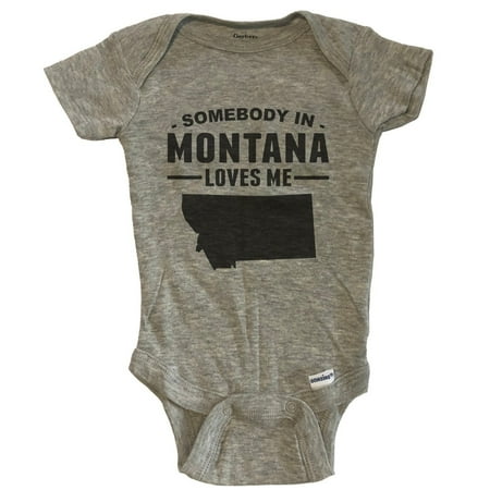 

Somebody In Montana Loves Me Baby Bodysuit - Montana Baby Bodysuit - Grey