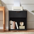 thumbnail image 6 of Fluted Nightstand with Drawer, Side End Table, Small Accent Storage Cabinet, Modern Night Stand Bedside Table for Bedroom, Black, 6 of 10