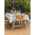 thumbnail image 2 of Outdoor Tablecloth with Umbrella Hole and Zipper, Fall Rectangle Table Cloth 60x84 Inch Waterproof Tablecloth, Orange Green Pumpkin Thanksgiving Eucalyptus Wood Picnic Table Cover for Patio Camping, 2 of 7