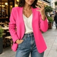 thumbnail image 3 of FAHUOMU Plus Size Blazer For Women Collarless Long Sleeve Open Front Jackets Classic Work Business Casual Suits, 3 of 10