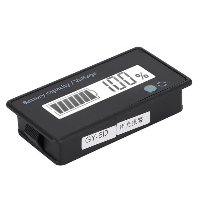 Battery Capacity Monitor Battery Level Indicator LCD Display for 12-84V with Double Buttons Off Display & Low Voltage Alarm