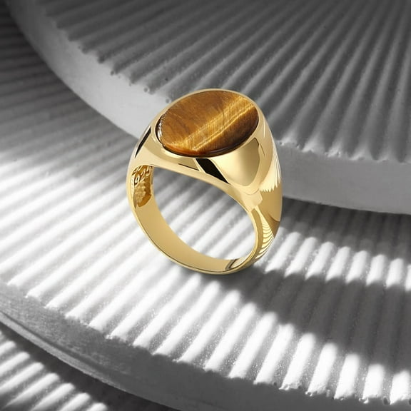 Tiger Eye Ring, Solid 925 Sterling Silver Ring, Men's Signet Ring, Tiger Eye Men Ring, Handmade Ring, Gemstone Ring, Statement Men Ring