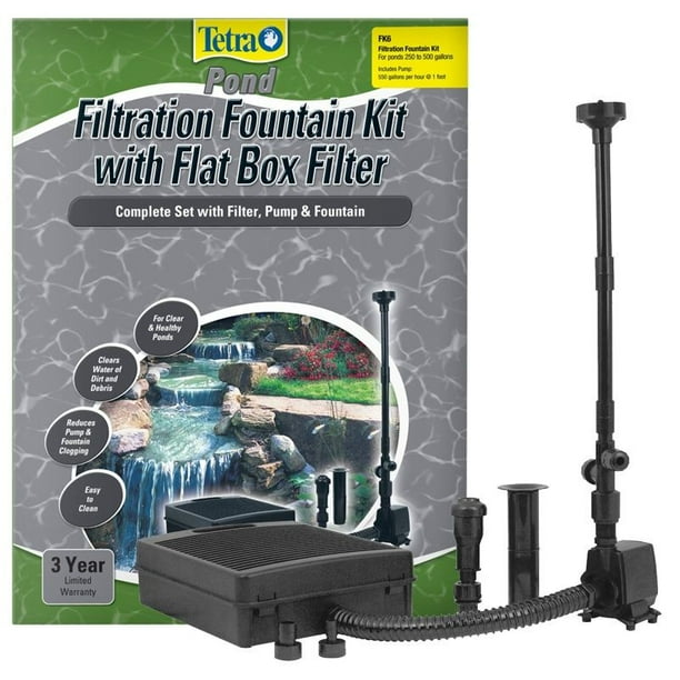 Tetra Pond Filtration Fountain Kit with Submersible Flat Box Filter FK5