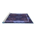 thumbnail image 2 of Ahgly Company Machine Washable Indoor Round Oriental Blue Traditional Area Rugs, 8' Round, 2 of 4